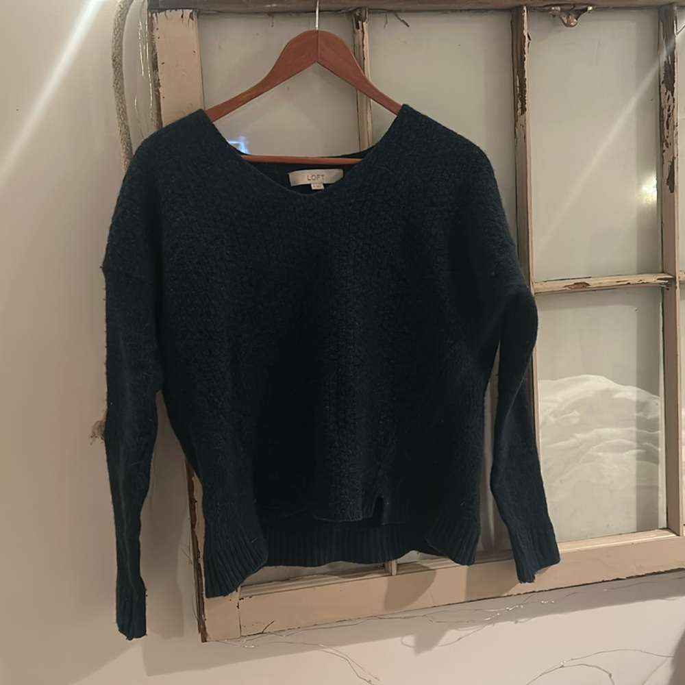Greenish, Blue LOFT sweater!